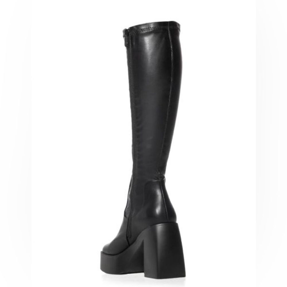 AZALEA WANG Black Chunky Stretchy Knee High Boot - Picture 6 of 7